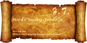 Horánszky Teréz névjegykártya